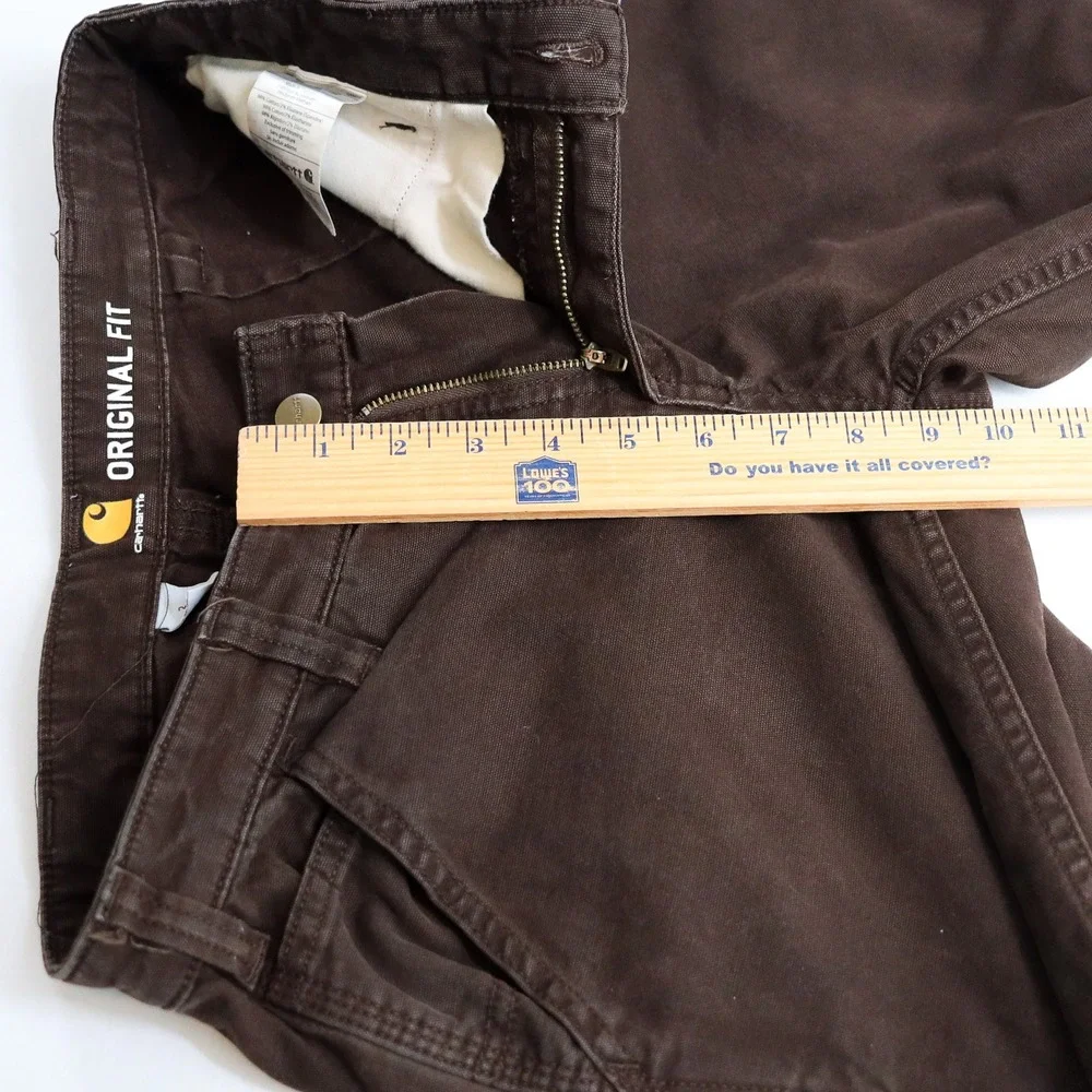 Carhartt Carpenter Pants Womens 2 Regular Brown Original Fit Canvas 102080